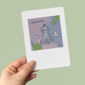 Carte postale pleine de conscience avec poulpe "Mindfulness"