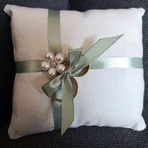 Portafedi salvia, cuscino anelli salvia, cuscino fedi salvia, porta fedi classico, accessori matrimonio salvia, portafedi chic, cuscino fedi