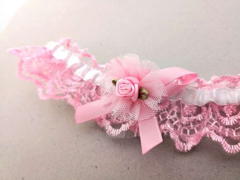 Bridal Pink Garter Garter With Rose Garter With Flower - Etsy