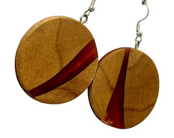 Noce Nero con Resina Magenta Ruggine, 925 Sterling, Ultra Light Weight