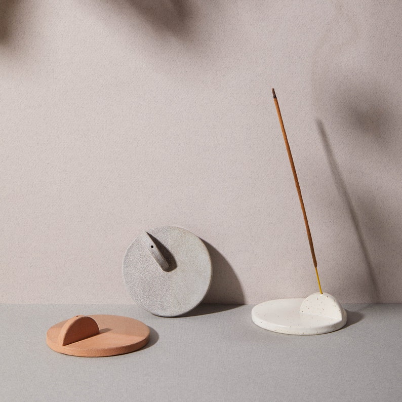 Ceramic incense holder minimalist for meditation ritual Etsy