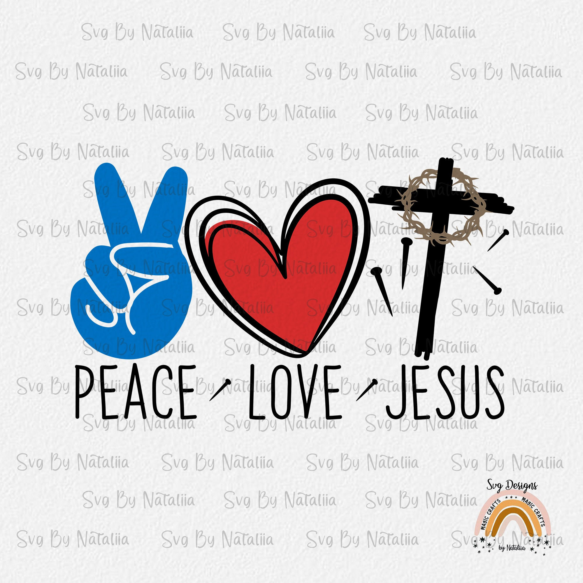 Download Peace Love Jesus SVG Religious Easter SVG Crown of thorns | Etsy
