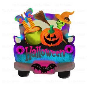 Halloween Truck png, Kids Halloween Sublimation png Design Download, Halloween meisje jongen png, Heks Pompoen Truck png, Halloween Shirt Design