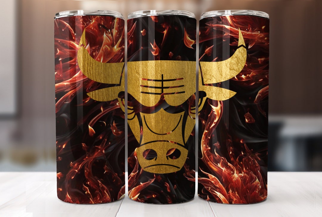 Chicago Bulls Inspired 20oz Skinny Seamless Tumbler Wrap Design for
