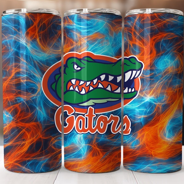 20oz Skinny Florida Gators UF Seamless Tumbler Wrap For Sublimation