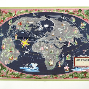 Mapa de Air France - Azul Rosa