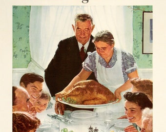 Original American Poster 1943 by Norman Rockwell - Freedom from Want