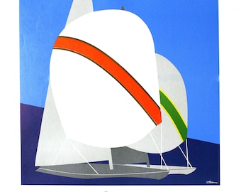 Original Mumm Champagne Poster for 1983 America&#39;s Cup Races