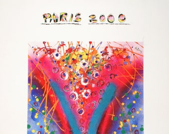 Original Vintage Willi&#39;s Wine Bar Poster by Ensrud 2000 Paris