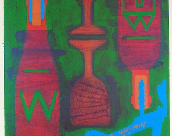 Willi&#39;s Wine Bar Original Vintage Poster by Cefai c.1992