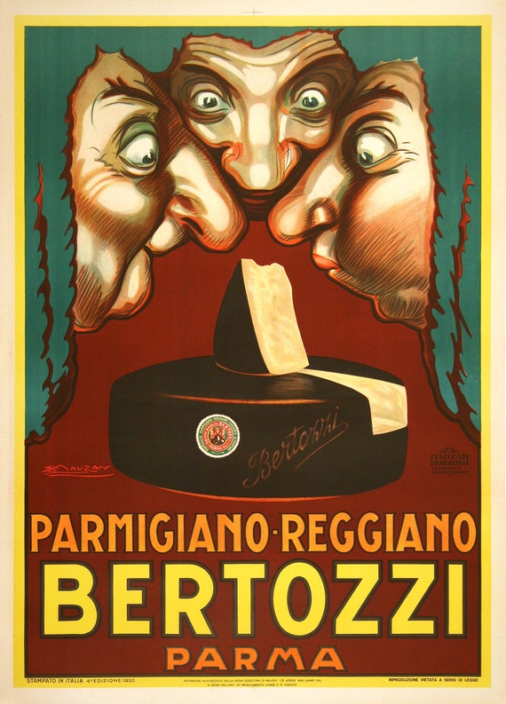 Pianigiani Maccheroni 1922 Italian Pasta Art Vintage Poster Print Kitchen Art
