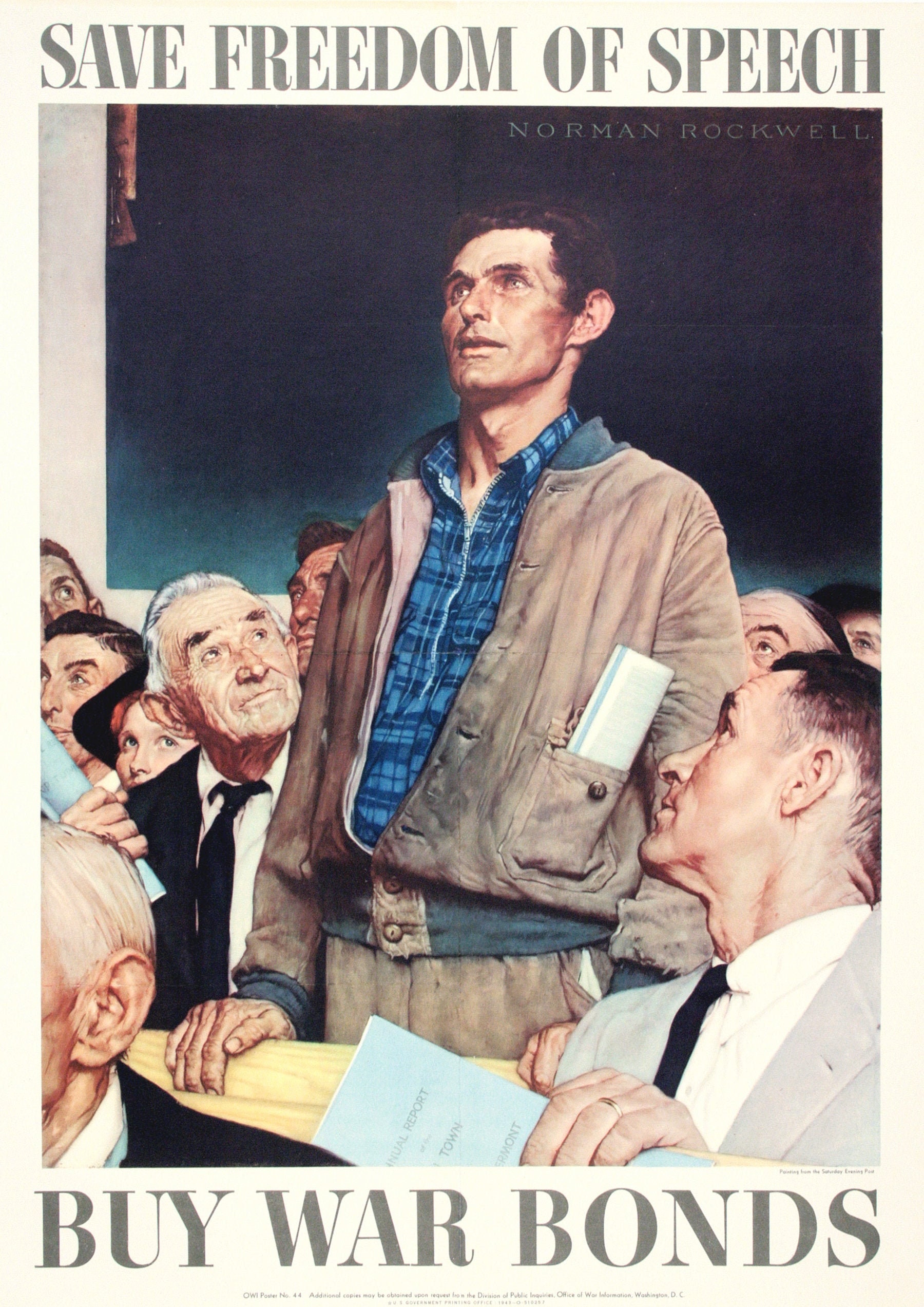 Original Norman Rockwell American Poster 1943 Freedom of - Etsy UK