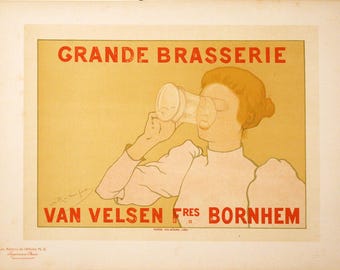 Original Vintage Maitres de l'Affiche Grande Brasserie Pl
