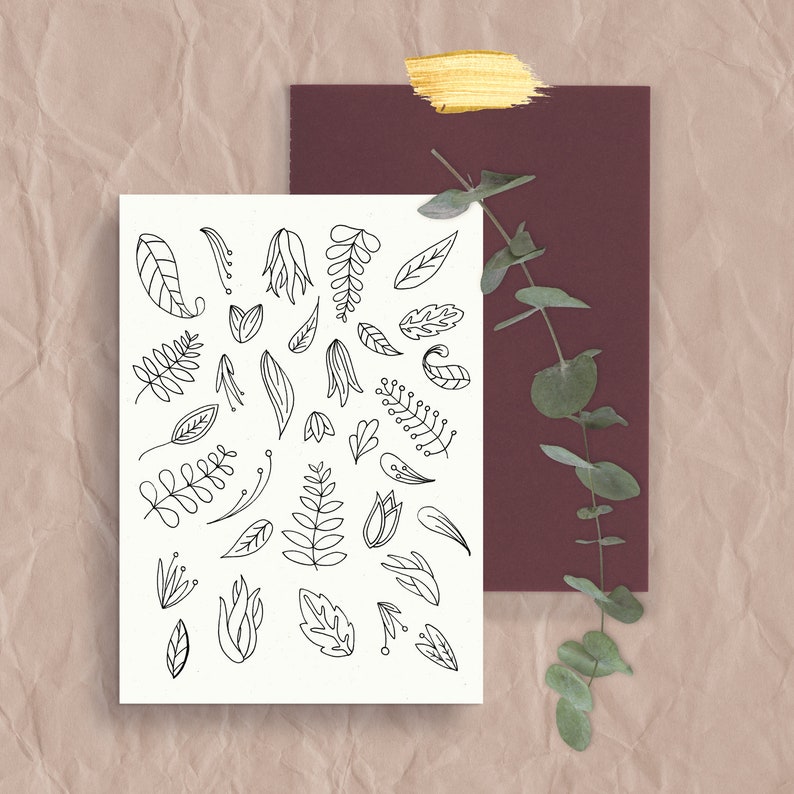 bullet journal plant sticker pack nature stickers