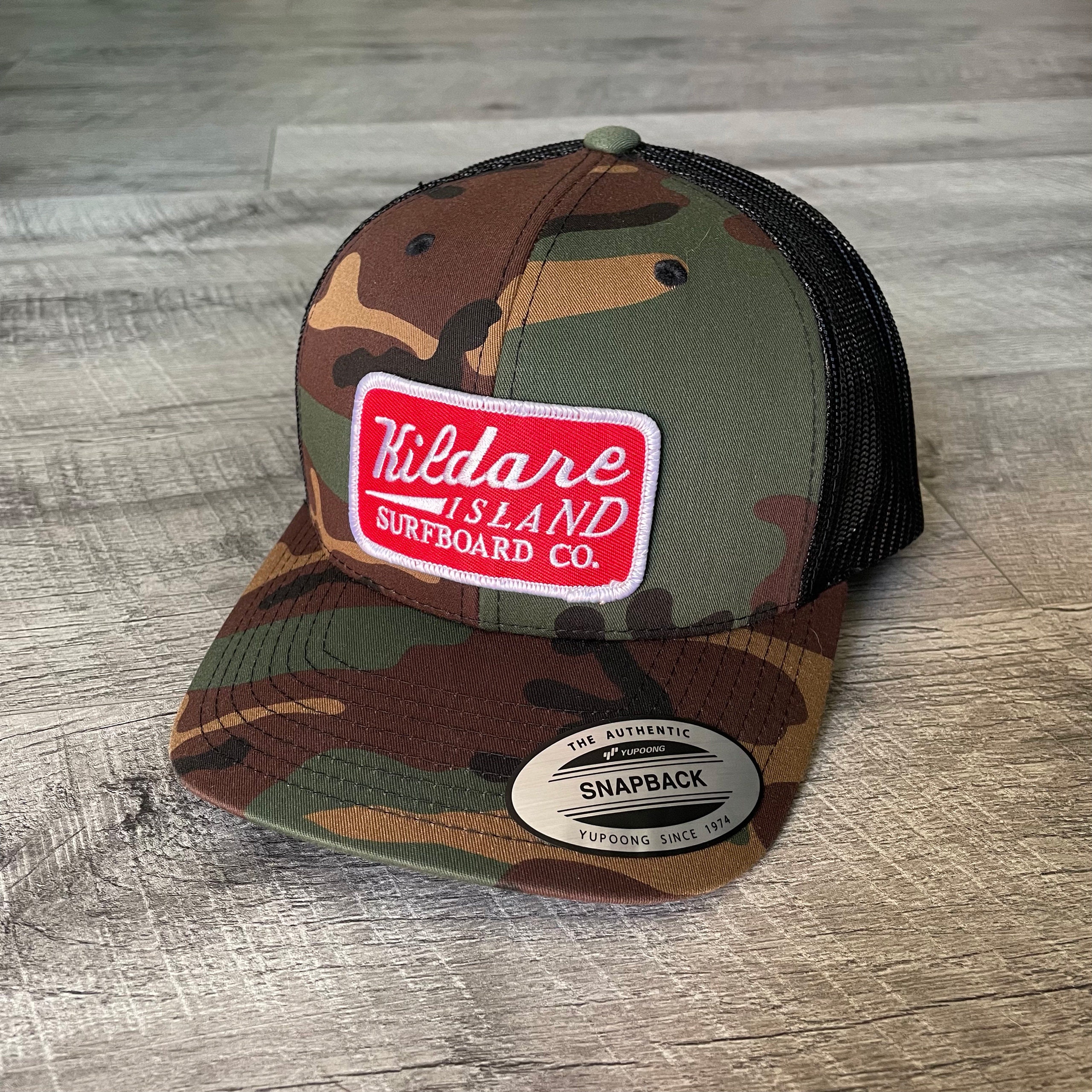 Kildare Island Surfboard Co. Embroidered Patch Camo Hat Etsy