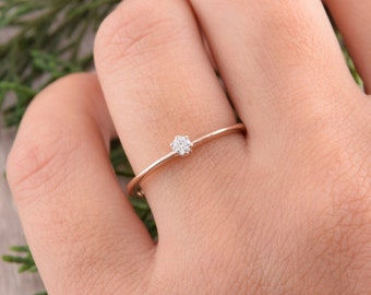 Womens Small Promise Ring, Simple Promise Ring, Dainty Gold Promise Ring for Her, Gold Minimalist Ring, Delicate Promise Ring, Elegant Ring