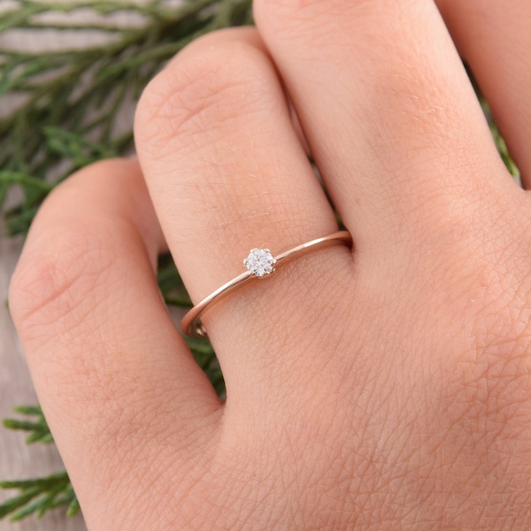 Womens Small Promise Ring, Simple Promise Ring, Dainty Gold Promise Ring for Her, Gold Minimalist Ring, Delicate Promise Ring, Elegant Ring