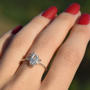 Womens sterling silver ring, Simple promise ring, Dainty promise ring for her, Art nouveau ring, Anniversary ring, Womens anniversary gift