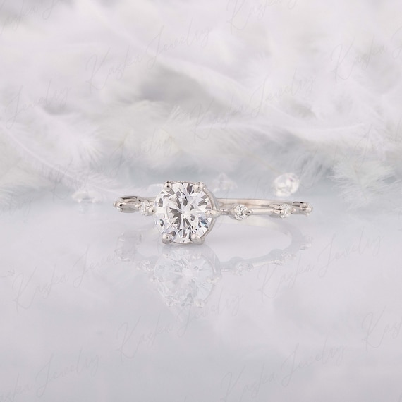 1Ct Taglio Rotondo Cz Solitario Vintage Fidanzamento Bicolore Anello - Foto 8