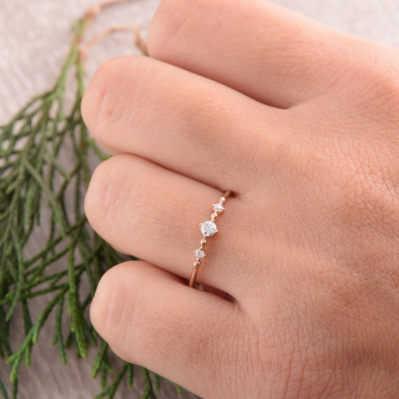 auteursrechten Plateau Verlating Promise Ring for Her Multistone Ring Engagement Ring - Etsy