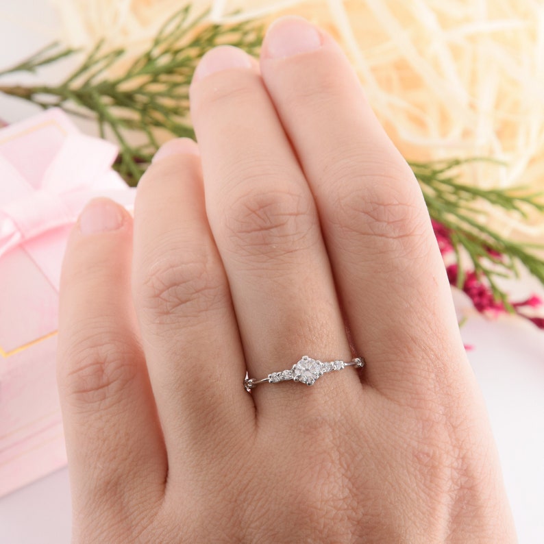 Simple & Dainty 925 Sterling Silver Promise Ring for Her Etsy