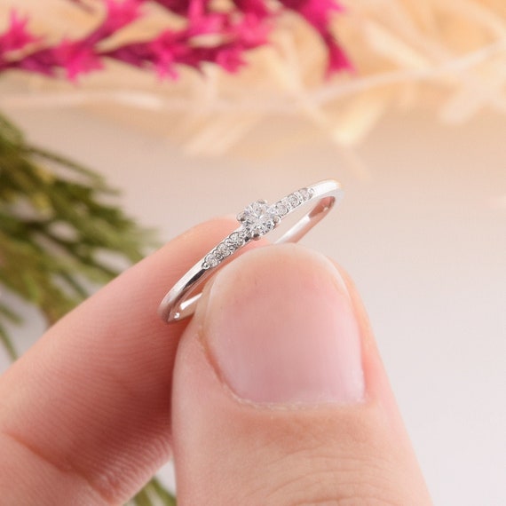 Sterling Silver Petite CZ Promise Ring Sterling Silver Petite CZ Promise Ring