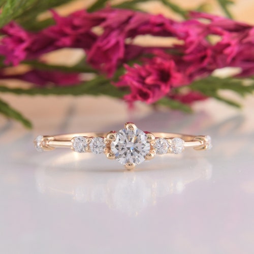 Small & Dainty 14k Yellow Gold Promise Ring for Her Unique Etsy