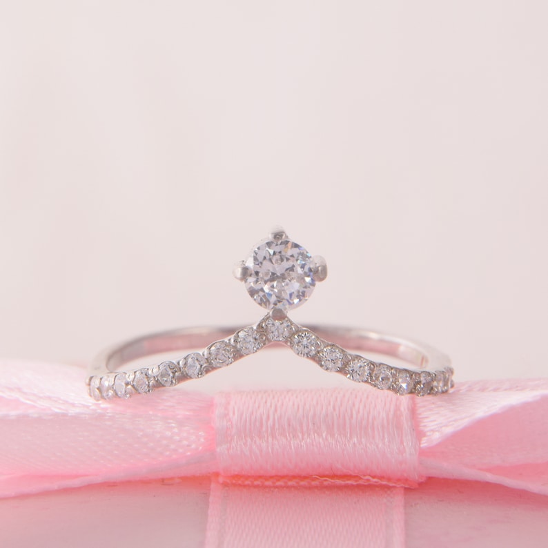 Unique Simple & Dainty Womens Curved Wedding Band V Wedding Etsy Canada