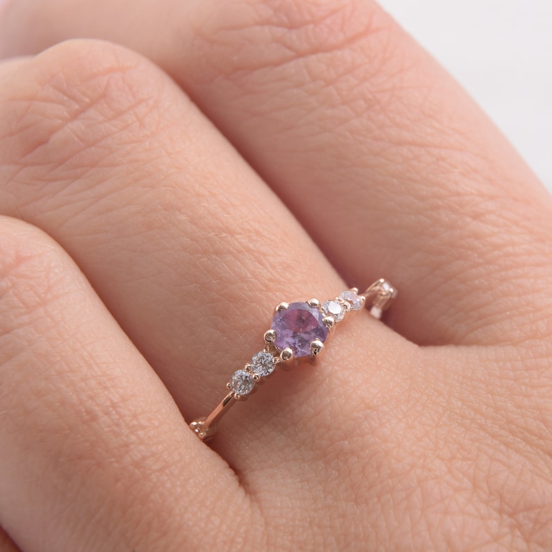 Dainty 14k Rose Gold Lifeline Pulse Heartbeat Ring - Size 9, Handcrafted Fine Jewelry