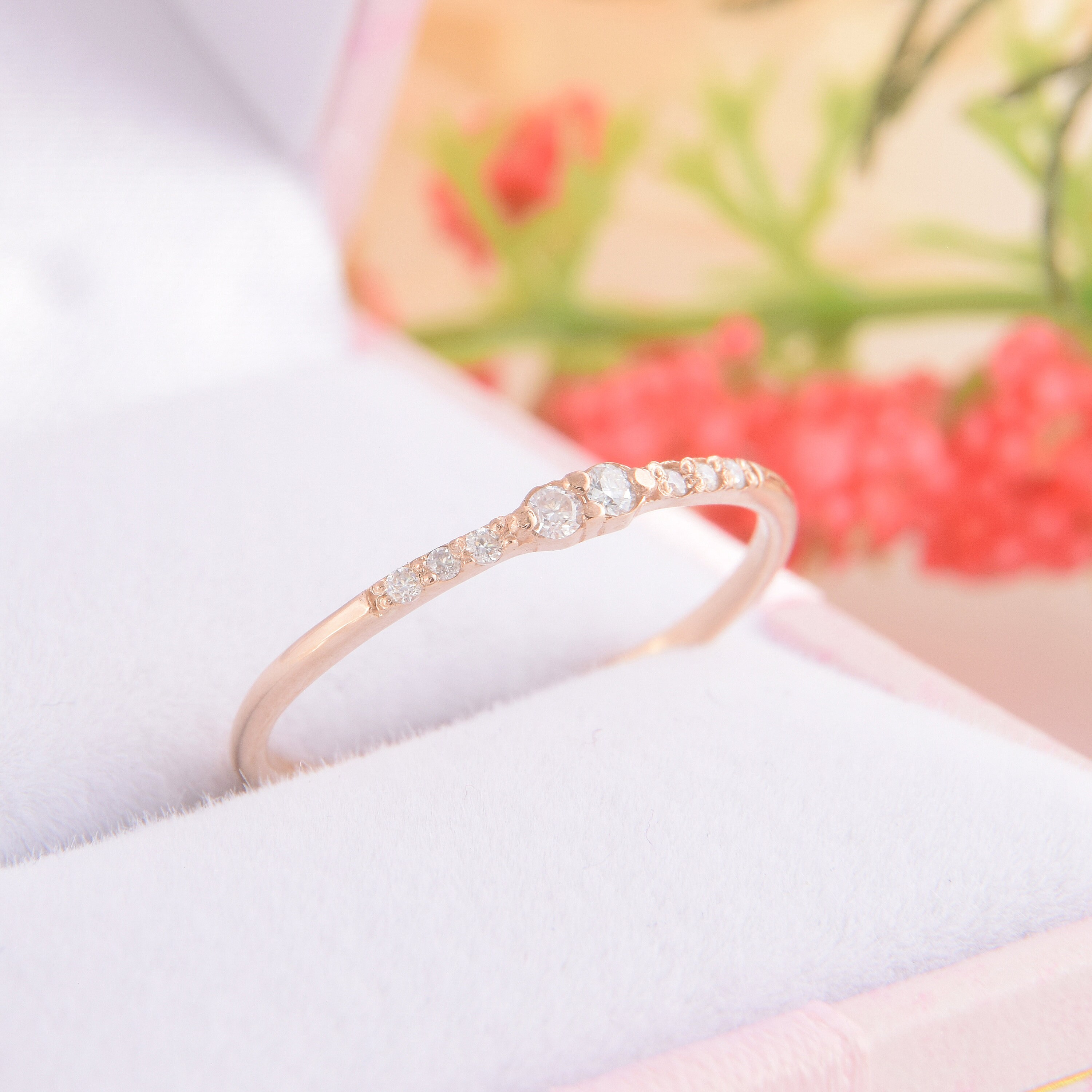 Womens Minimalist Promise Ring for Her Dainty Gold Ring for Etsy
