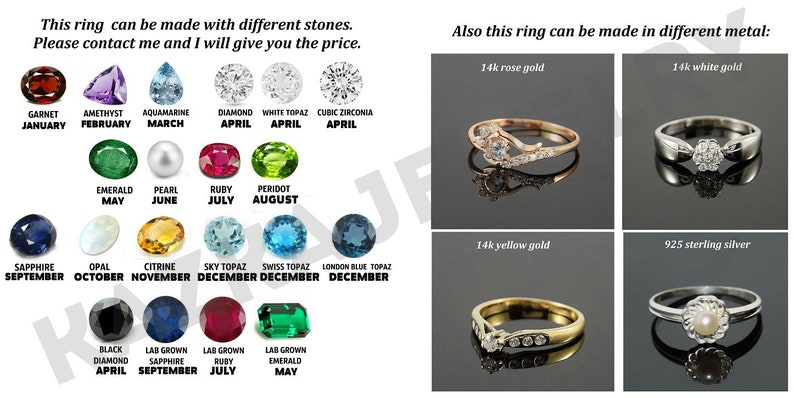 Women moonstone engagement ring gold, Dainty minimalist moonstone promise ring for her, Moonstone wedding ring, Unique gemstone ring image 9