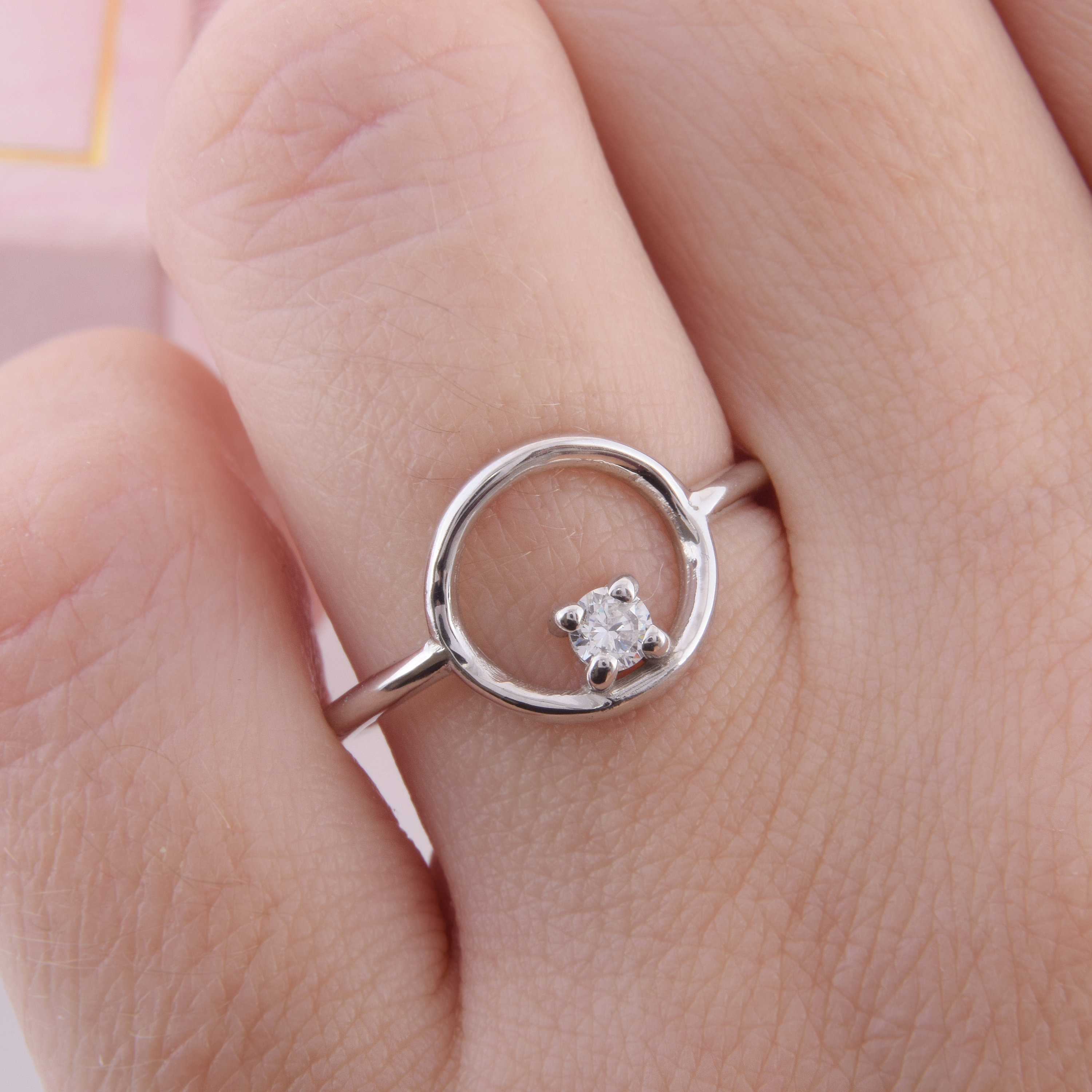 Simpul Ring Sterling Silver Simple Round Ring, Elegant Womens Promise Ring, Silver ...