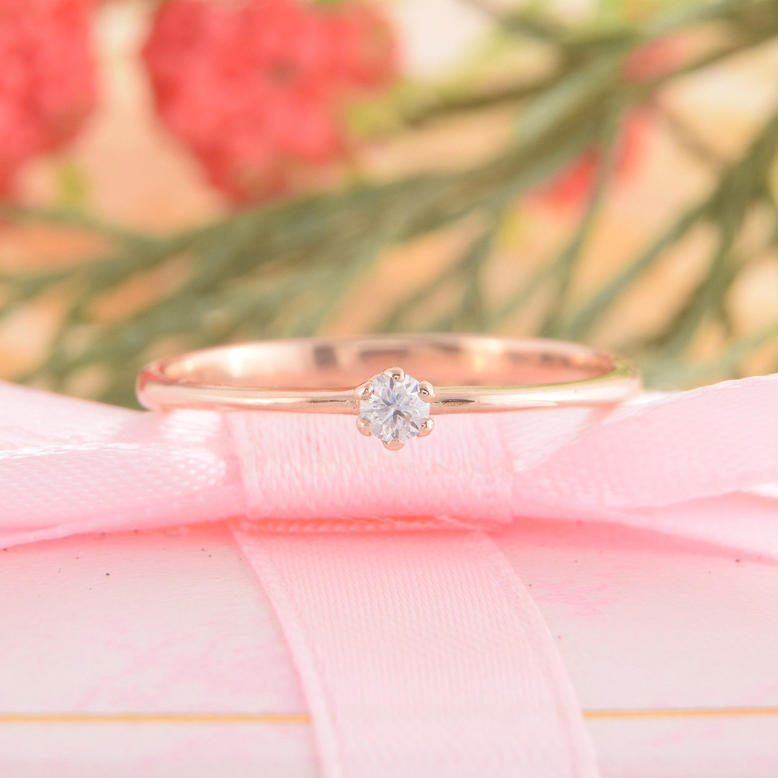 Womens Small Promise Ring Simple Promise Ring Dainty Gold Etsy