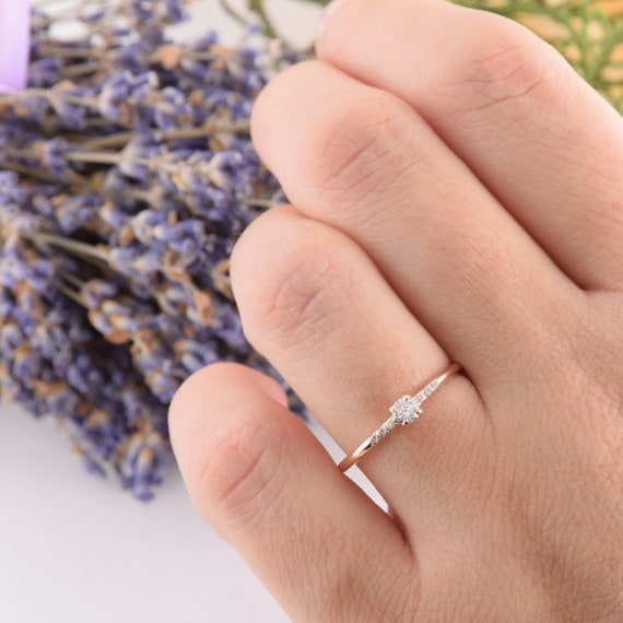 14k White And Rose Gold Diamond Promise Ring 14k White And Rose Gold Diamond Promise Ring