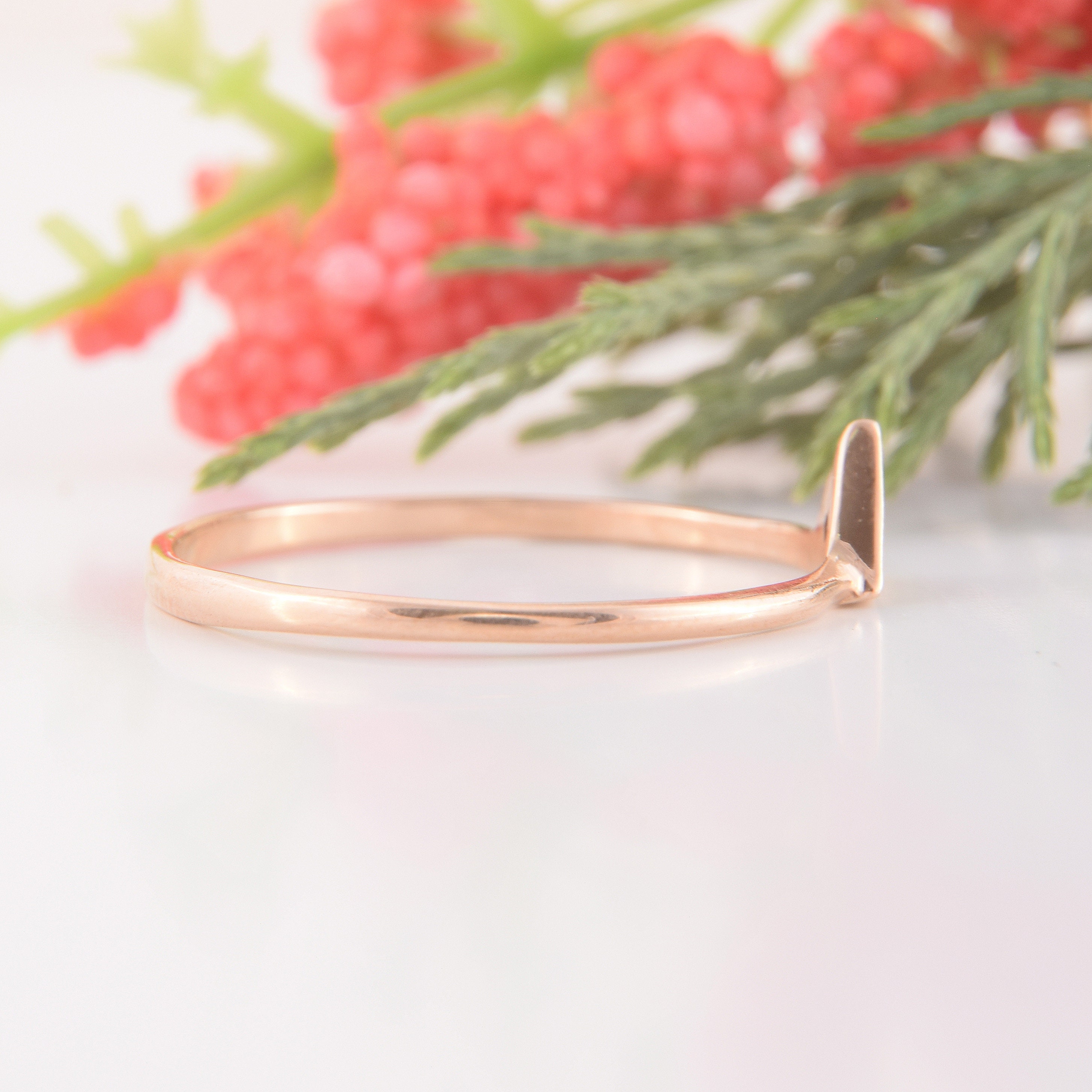 Womens Simple Promise Ring Small Gold Promise Ring Triangle Etsy