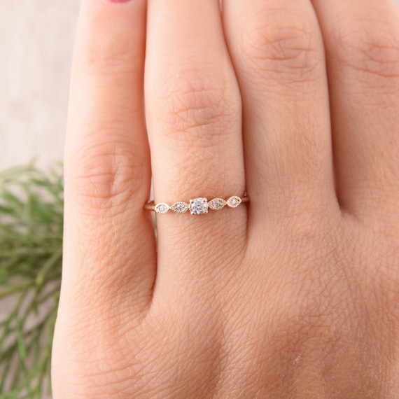 Womens Small Promise Ring, Simple Promise Ring, Dainty Gold Promise Ring  for Her, Gold Minimalist Ring, Delicate Promise Ring, Elegant Ring -   Canada