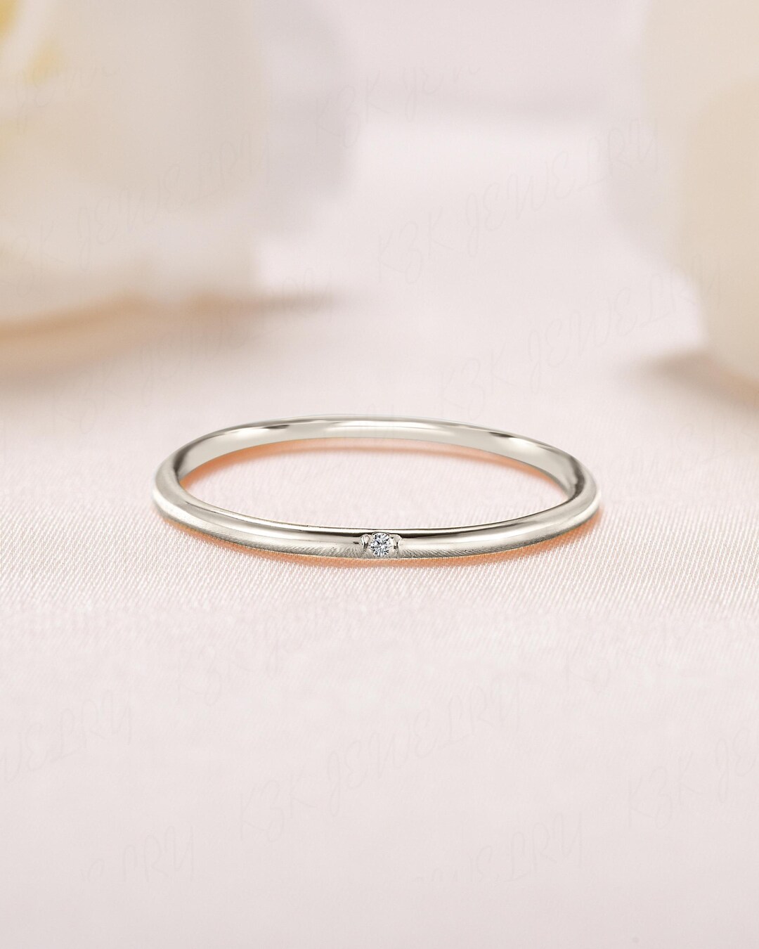 Smallest Ring Minimalist Tiny Solitaire Promise Ring for Her, Dainty & Delicate ...