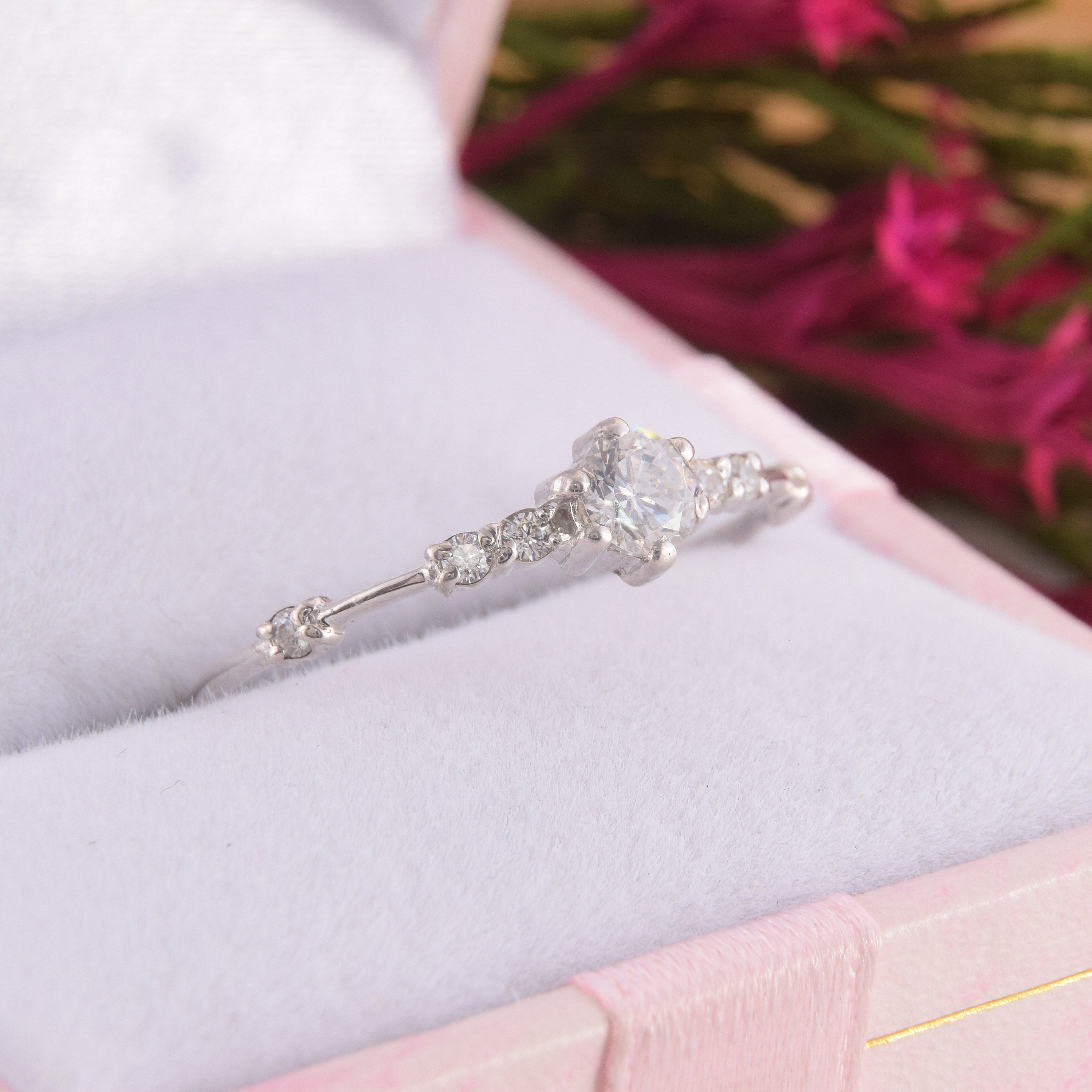 IBB CN 925 STERLING SILVER CZ PRINCESS CUT CUBIC ZIRCON  🔥Diamond Shiny CZ Romantic Pure Silver Dainty Wedding Ring for Women, K868 main image 1