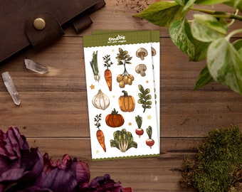 Sticker Sheet - Eat your Veggies | Journal stickers, Planner stickers, Scrapbook stickers | Vegetables, veggies, cottagecore, garden