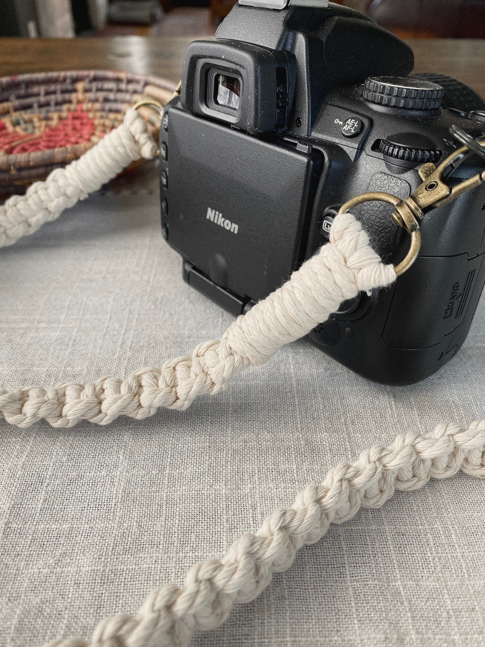 Macramé Camera Strap // Thin Macramé Camera Strap // Boho Etsy