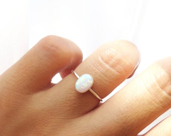White Opal Ring, White Fire Opal Ring, Multicolour Fire Opal, Silver Opal Ring, Fire Opal Ring, Promise Ring, October Birthstone Ring, Opal