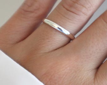 Silver Band, Thick Silver Band, Half Round Ring, Silver Ring, Sterling Silver Ring, Stacking Ring, Simple Silver Ring, Silver Wedding Band
