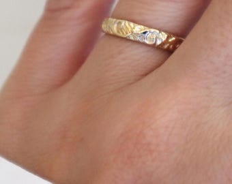 Gold Ring, 14k Gold Ring, Pattern Ring, Vintage Ring, Gold Filled Ring, Floral Ring, 14k Gold Filled Ring, Gold Band, Stacking Ring, FFA6