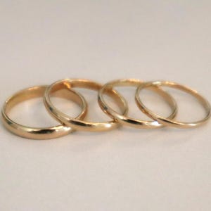 14k Gold Filled Half Round Ring, Stacking Wedding Band