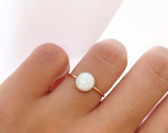 White Opal Ring, White Fire Opal Ring, Multicolour Fire Opal, Silver Opal Ring, Fire Opal Ring, Promise Ring, October Birthstone Ring, Opal