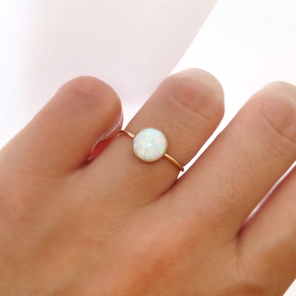 White Opal Ring, White Fire Opal Ring, Multicolour Fire Opal, Silver Opal Ring, Fire Opal Ring, Promise Ring, October Birthstone Ring, Opal