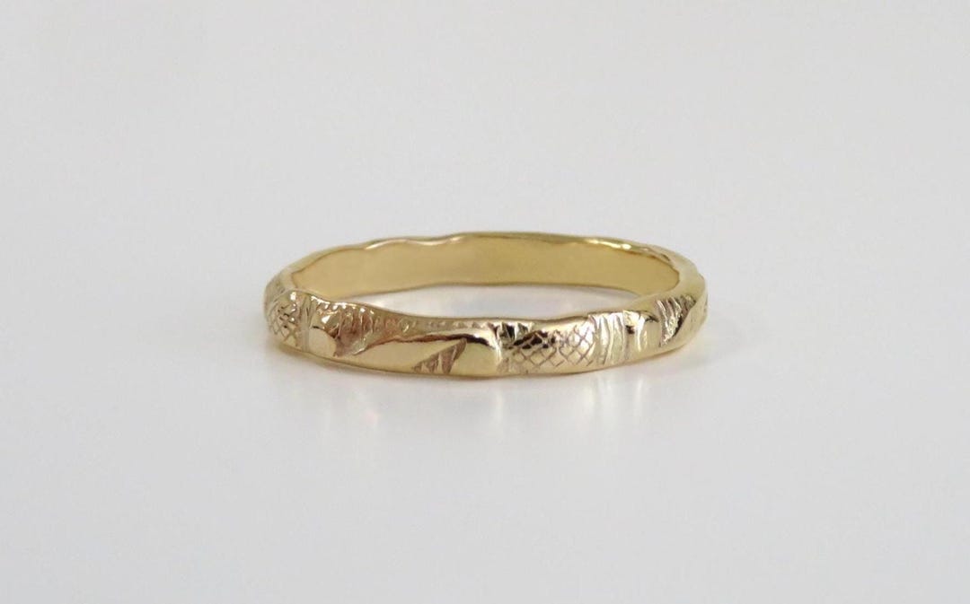 Gold Ring, 14k Gold Filled Ring, Pattern Ring, Floral Ring, Vintage ...