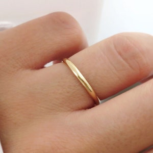 14k Gold Ring, Wedding Band, 14k Gold Band, Half Round Ring, Dome Ring, Gold Ring, Stacking Ring, Solid Gold Ring, Gold Band, Gold Rings