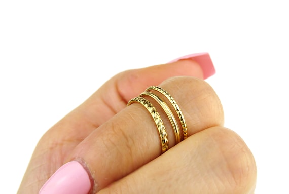 Gold Stacking Ring Set, Set of Rings, 14k Gold Filled Ring, Dainty