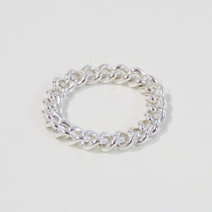 Silver Ring, Curb Chain Ring, Silver Chain Ring, Cuban Chain Ring, Chain Ring, Thick Curb Chain, Silver Stack Ring, Sterling Silver Ring